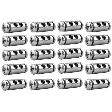 Lot de 20 serre-câbles réglables à double trou pour câbles métalliques de 2/3 mm, comme illustré