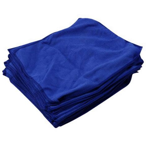 Lot de 20 serviettes absorbantes en microfibre bleues