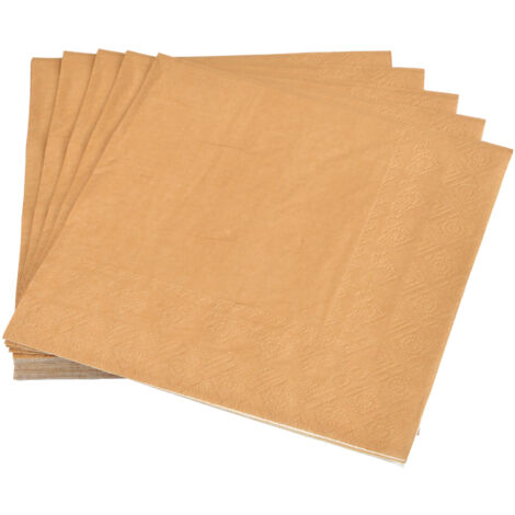 Lot de 20 serviettes en papier 33 x 33 cm Tendance Uni marron