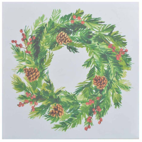Lot de 20 Serviettes en Papier "Couronne" 33x33cm Vert