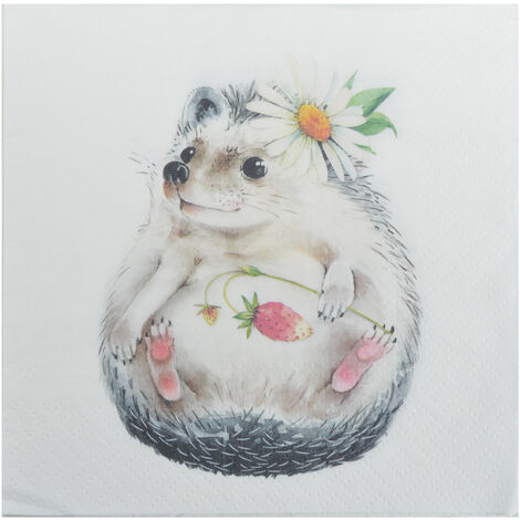 Lot de 20 serviettes en papier Herisson mignon