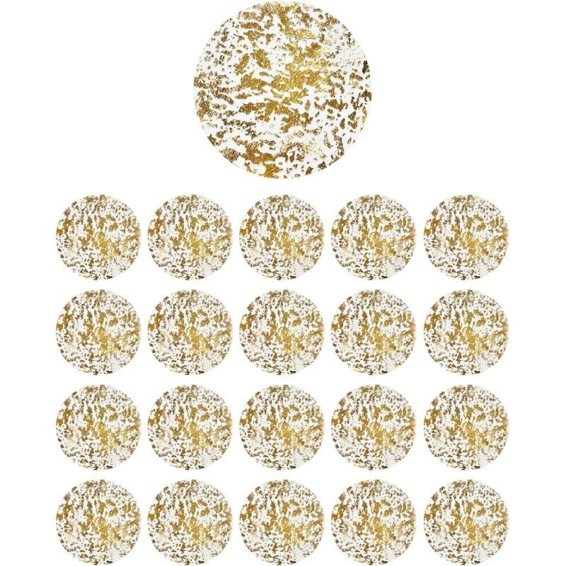Lot de 20 Sets de Table Dorés Ronds en Feuille d'Or - Brillants et en Maille - Accessoires de Fête de Mariage et d'Anniversaire