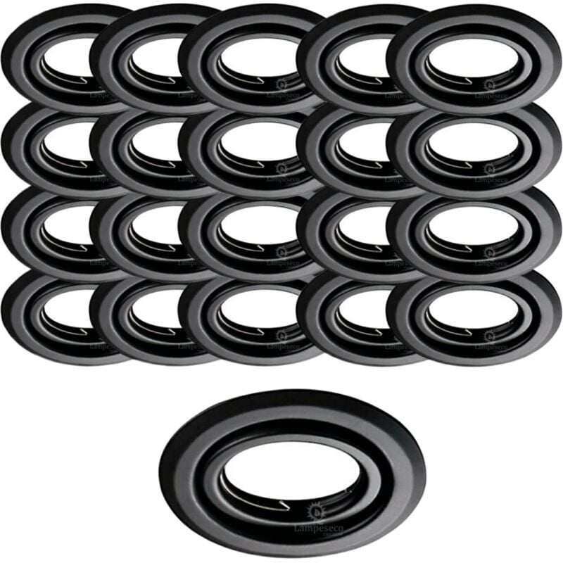 Lot de 20 Spots encastrables orientables Noir Mat avec GU10 led de 5W eqv. 50W Blanc Neutre 4000K