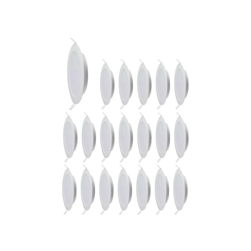 Lot de 20 Spots led Encastrables Extra-plat D205 18W Rond Blanc Avec Transfo V-tac VT-61018 - Blanc froid - 6500K