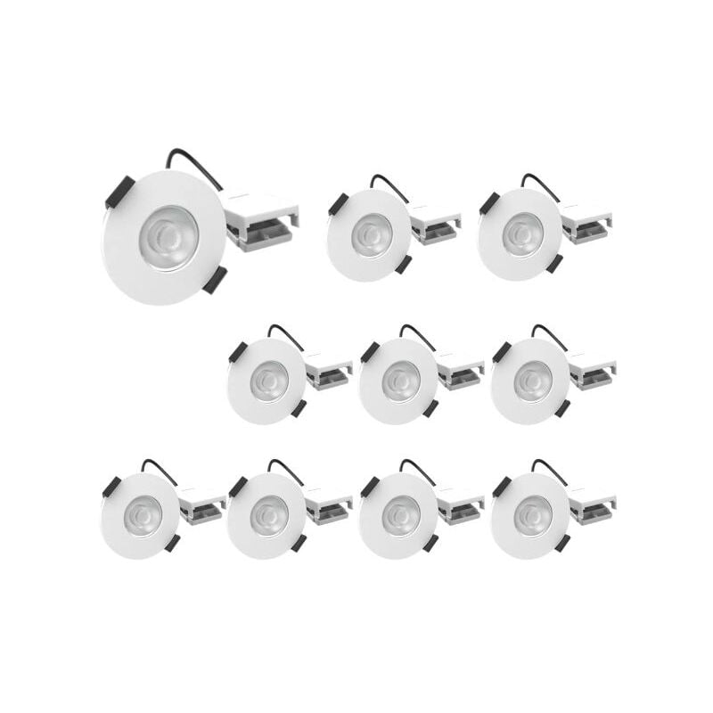 Lot de 10 Spots led Encastrables RT2020 D67 5W/8W IP65 cct Recouvrables et Variables Blancs - 60 ° - Switch 2700-3000-4000-6000K