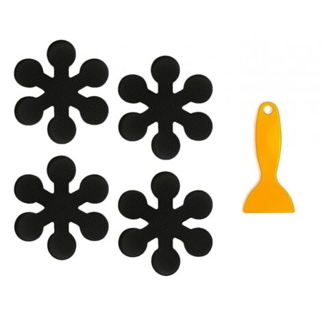 Lot de 20 Stickers de Baignoire Antidérapants pour Salle De Bain, Douche, Tapis de Bain, forme de flocon de neige(Noir 8cm)