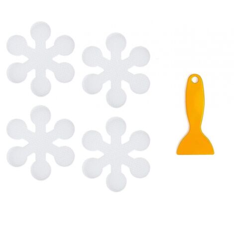 Lot de 20 Stickers de Baignoire Antidérapants pour Salle De Bain, Douche, Tapis de Bain, forme de flocon de neige(Transparent 8cm)