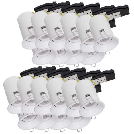 Lot de 20 Support de spot BBC RT2012 IP20 Basse Luminance 93mm de diamètre non orientable avec connecteur automatique GU10