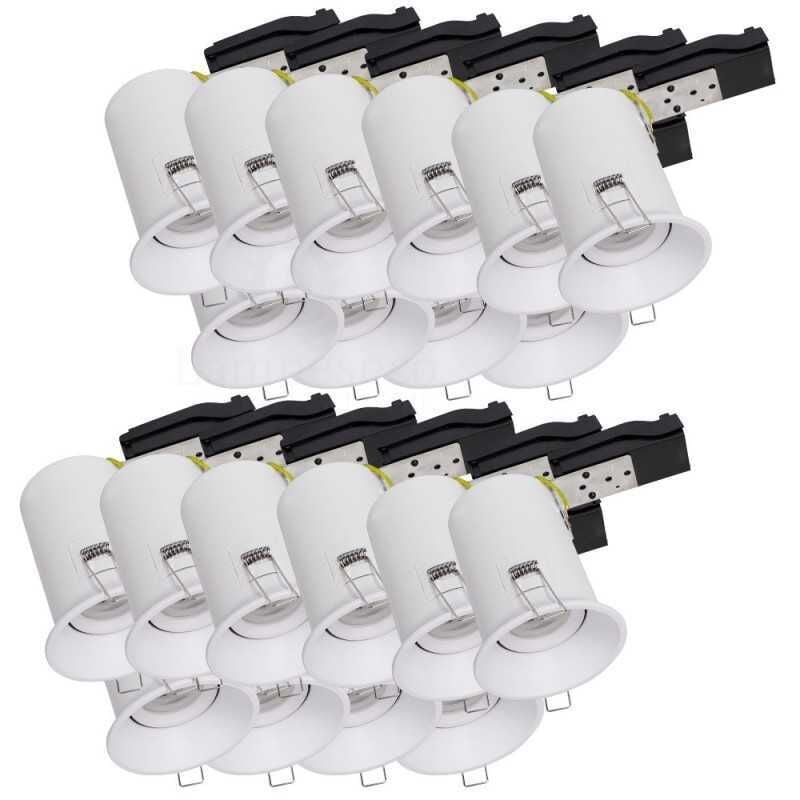 Lampesecoenergie - Lot de 20 Support de spot fixe blanc GU10 bbc RT2012 IP65 étanche Basse Luminance ref.941