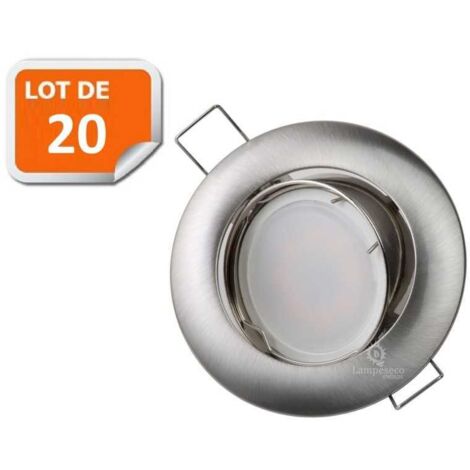 Lot de 20 Support Encastrable Aluminium Orientable Diametre 81mm ref.970