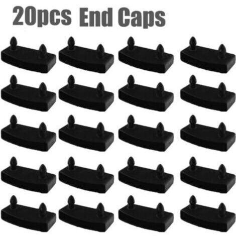 Lot de 20 supports de cadre à lattes 55 mm x 10 mm, supports intérieurs noirs, accessoires de literie en plastiqu