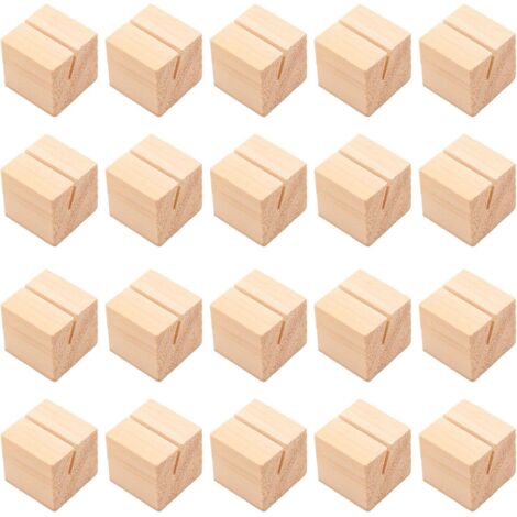 Lot de 20 supports en bois pour numéros de table de mariage - Porte-cartes de nom, mémos, notes, photos, étiquettes alimentaires