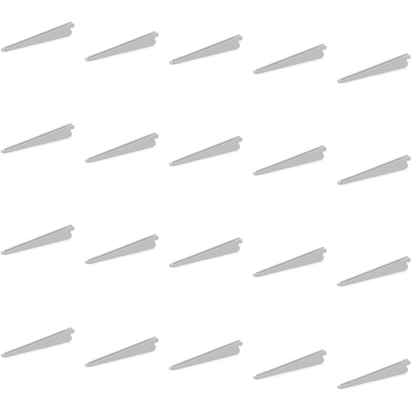 Emuca - Lot de 20 supports d'étagères en bois Jagmet, pas de profil 32mm, longueur 470mm, Acier, Blanc