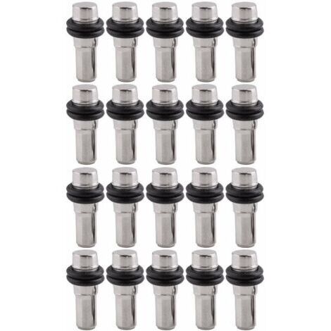 Lot de 20 taquets avec amortisseur caoutchouc noir Spécial pour tablettes en bois et verre Ø5mm Support plateau vitre