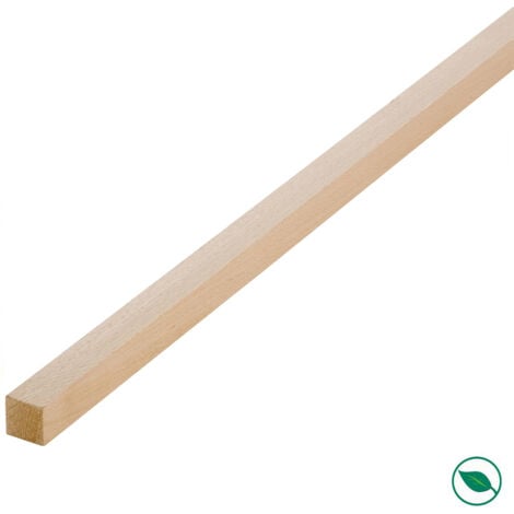 FORESTEA Lot de 20 tasseaux hêtre rabotés 2400 x 9 x 18 mm - PEFC 70%