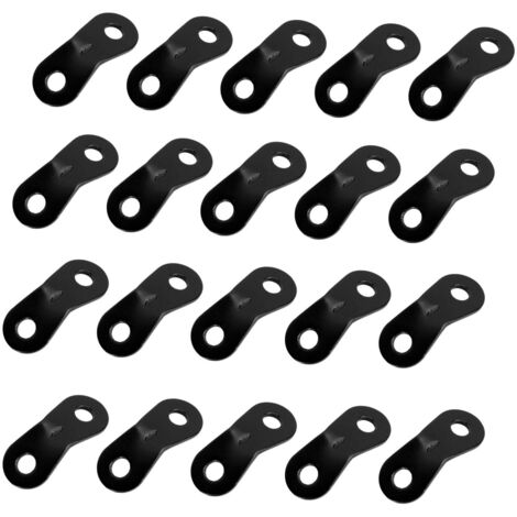 Lot de 20 tendeurs de corde en alliage d'aluminium antidérapants à double trou, robustes et faciles à manipuler, pour le camping, la randonnée et les activités de plein air (noir).