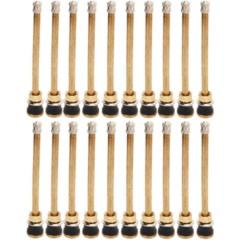 Lot de 20 tiges de valve de camion à serrage de 5 pouces, tiges de valve droites sans chambre à air en cuivre TR574 pour alésage de valve de 0,625 pouce