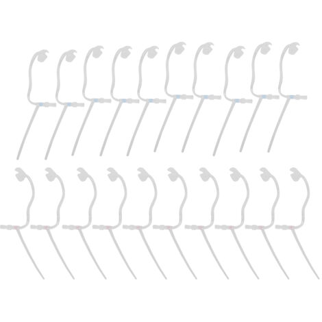 Lot de 20 tubes de remplacement auditifs 107 pour oreilles gauche et droite, accessoire pour appareils auditifs à tubes fins