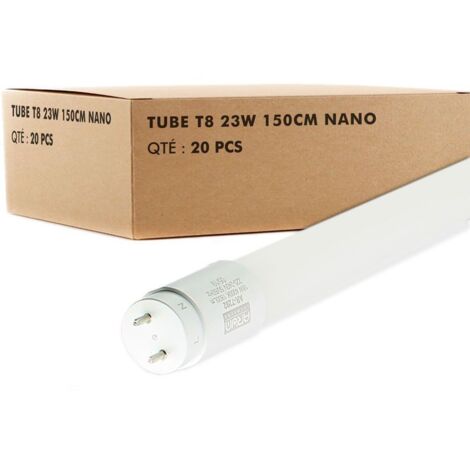 Lot de 20 Tubes T8 LED 150cm 24W connexion latérale  Température de Couleur: Blanc Froid 6000K
