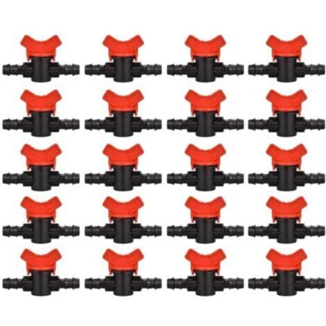 Lot de 20 Vanne Commutation d'Irrigation, Robinet d'arrosage goutte à goutte 16mm, valve 16 mm