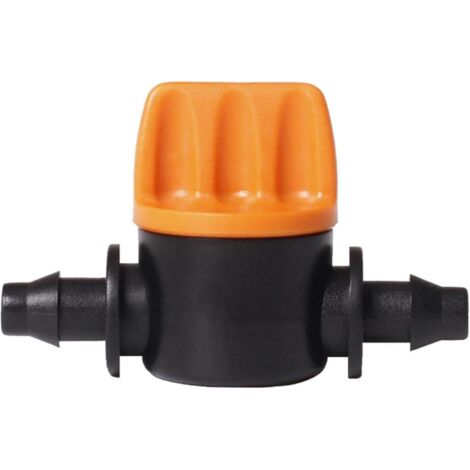 Lot de 20 vannes d'irrigation goutte à goutte, connecteur de tuyau d'arrosage pour robinet de contrôle du débit d'eau barbelée de 4/7 mm