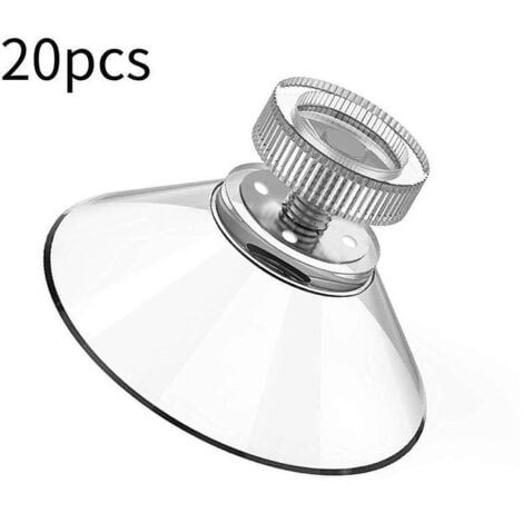 DPZO Lot de 20 Ventouses avec Filetage et Écrous Moleté M5, Ventouse Filetée Transparente Ø 40 mm, Ventouse Vitre sans Percer pour Voiture, Décoration, Suspension-INHHUB