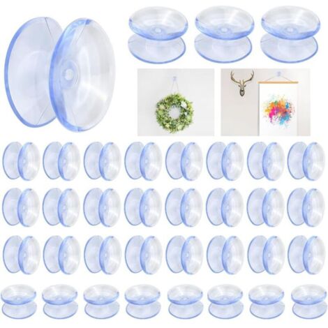 Lot de 20 ventouses double face, 20 mm en plastique PVC transparent, ventouses antidérapantes pour table en verre, organisation de la maison