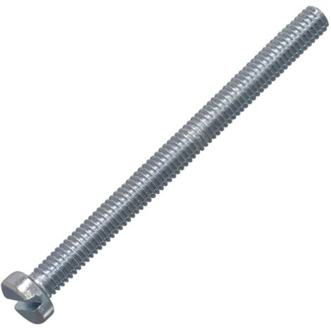 Lot de 20 Vis à métaux à tête cylindrique M4x50 mm à empreinte fendue S - boulon d'assemblage - DIN 84 - dureté 4.8 - en acier zingué - couleur argent