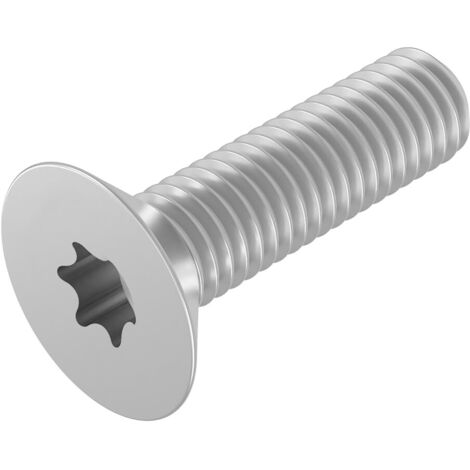 lot de 20 vis à tête fraisée m4 x 16 mm, six pans creux tx, acier inoxydable a2, iso 14581, filetage complet