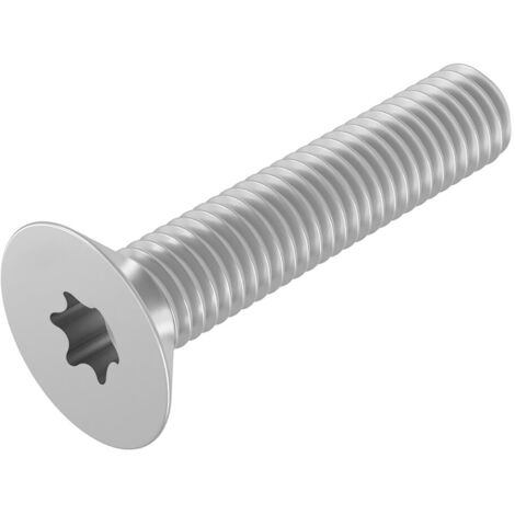 lot de 20 vis à tête fraisée m4 x 20 mm, six pans creux tx, acier inoxydable a2, iso 14581, filetage complet