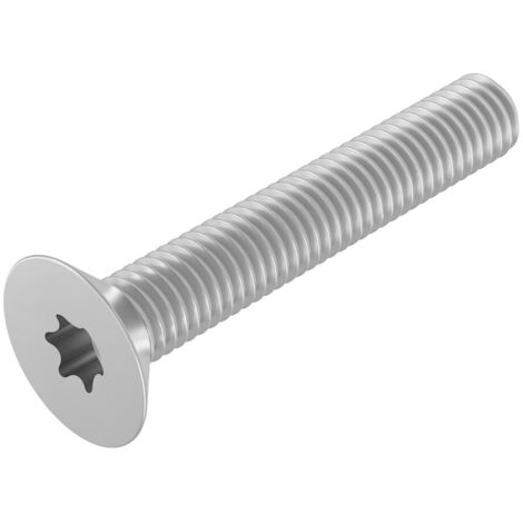 lot de 20 vis à tête fraisée m4 x 25 mm, acier inoxydable, six pans creux tx, iso 14581, filetage complet