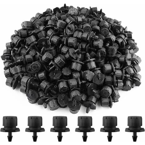 Lot de 200 arroseurs réglables - Micro Drip - Arroseur réglable - Système goutte à goutte pour parterres de fleurs,Guazhuni (noir)