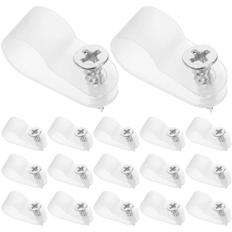 Lot de 200 attaches-câbles blanches (2,5 x 1 cm) avec vis, pour la gestion des câbles électriques et des fils.-AquaForge