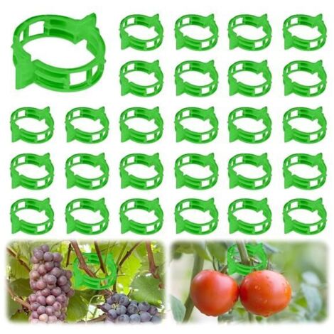 Lot de 200 attaches pour tomates en plastique vert, pour plantes grimpantes et tuteurs.
