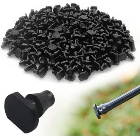 Lot de 200 bouchons d'irrigation goutte à goutte avec fermeture 4/7 pour irrigation de jardin et pelouse