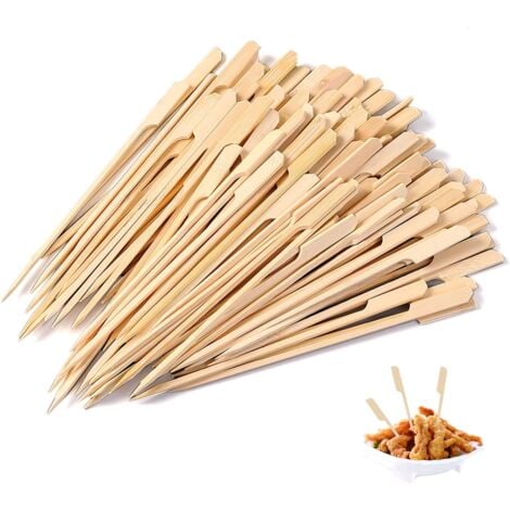 Relaxdays Piques bois, lot de 250, bambou, brochettes barbecue, 40