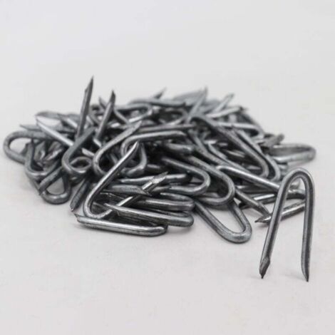Lot de 200 crampons, boucles métalliques, clôture de protection contre la faune sauvage, clôture forestière, clôture