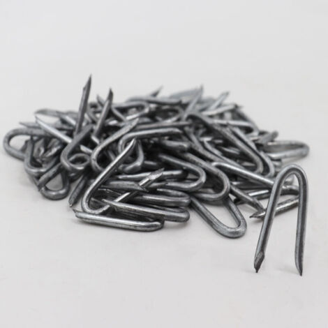 Lot de 200 de crampons, boucles métalliques, clôture de protection contre la faune sauvage, clôture forestière, clôture