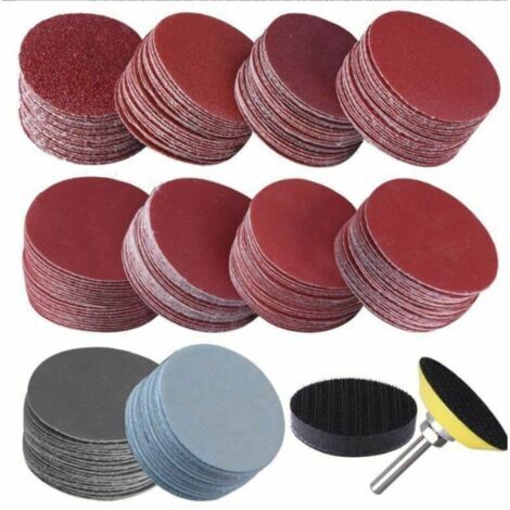 Lot de 200 disques abrasifs, 50 mm, pour ponçage, assortiment de grains (80 à 3000)