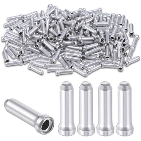 Lot de 200 embouts argentés pour câble de frein de vélo - Accessoires de rechange pour câble de frein de vélo