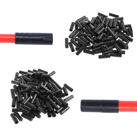 Lot de 200 embouts de câble de dérailleur de vélo et de câble de frein, 100 pièces pour dérailleur de 4 mm/100 pièces pour câble de frein de 5 mm.