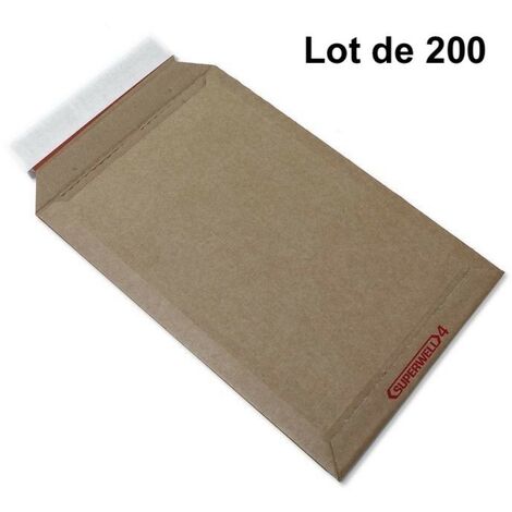 Lot de 200 Enveloppes Carton Ultra Résistantes (250 x 350 x 35 mm) Protection Inégalée