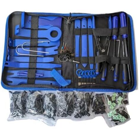 Lot de 200 outils démontage clips voiture et fixations panneaux en plastique pour voiture, garniture, panneau, porte, radio, stéréo, audio, bornes connecteurs – pinces, -
