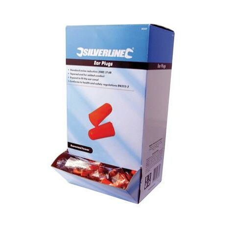 Silverline - Boite de 200 bouchons d'oreille SNR 37 dB