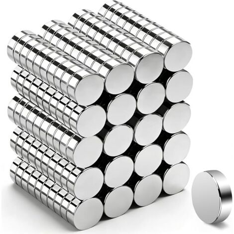 Lot de 200 petits aimants puissants en néodyme 6 x 2 mm - Mini aimants ronds pour tableau d'affichage, tableau magnétique, réfrigérateur, tableau blanc, artisanat, photos
