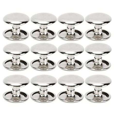 Lot de 200 rivets tubulaires en métal à double tête pour cuir, réparation, sacs, ceintures, chaussures, couture, décoration, 12 x 10 mm (argent)
