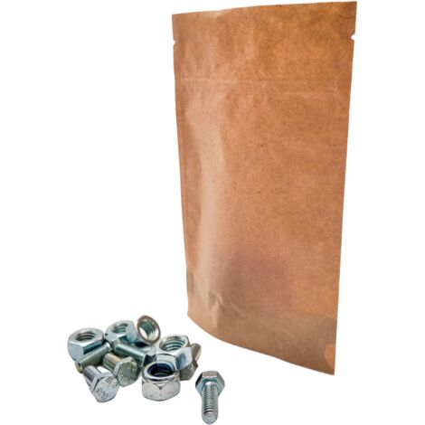 Lot de 200 Sachet kraft Doypack sans fenêtre 11 x 18,5 x 2,6 cm