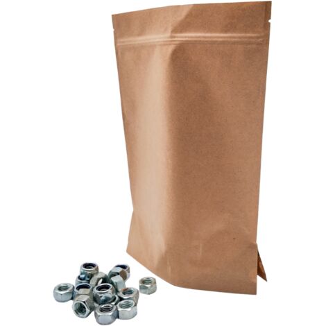 Lot de 200 Sachet kraft Doypack sans fenêtre 19 x 24  x 4,3 cm