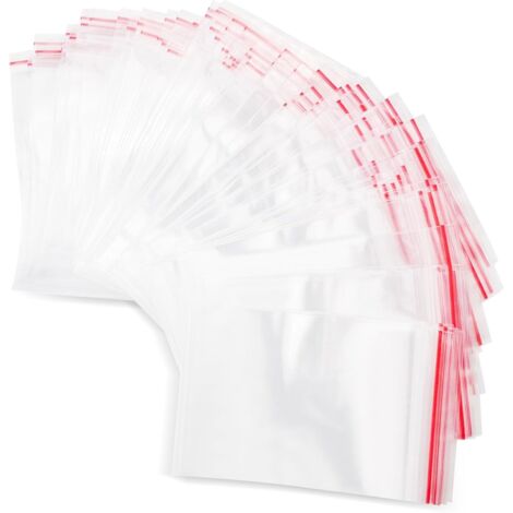 Lot de 200 Sachet Plastique Transparent, 60 × 90 mm Petit Sac Plastique, Zip Pochon Sacs à Fermeture, Sachets Plastiques Transparents Refermables Film, Convient Usage Alimentaire