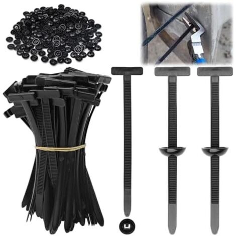 Lot de 200 serre-câbles universels en nylon, fermeture éclair plastique, résistants aux UV, pour réparation supports voiture, fixation rapide -
